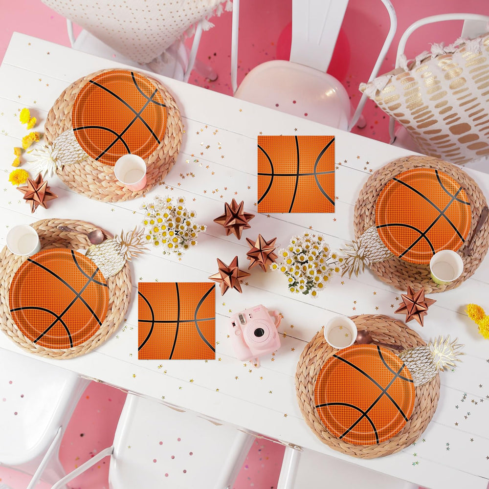 KFJBPB basketball napkins fold presenting neat, ready-to-serve style.