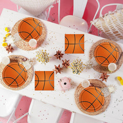 KFJBPB basketball napkins fold presenting neat, ready-to-serve style.