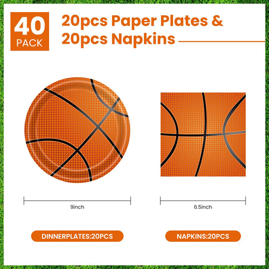 KFJBPB basketball-napkins-pattern on table, quick cleanup after meals.