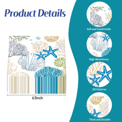 KFJBPB Coral-design napkins showcase vibrant coastal patterns for seaside events.