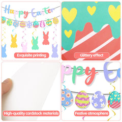 KFJBPB double-sided Easter cutouts with bunnies and eggs, reusable decor