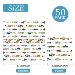 KFJBPB napkins with fish pattern showing double-layer durability.