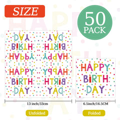 KFJBPB Happy Birthday napkins with multicolor dots for celebrations