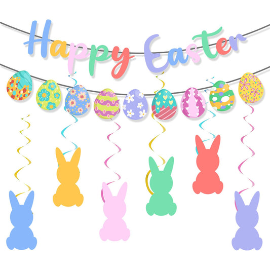 KFJBPB Happy Easter banner for bright home decor and photo-worthy moments