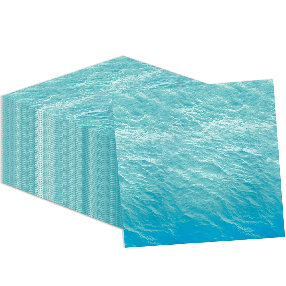 KFJBPB Ocean waves napkins with vibrant blue print for stylish parties