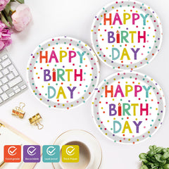 KFJBPB party supplies elegant-design plates for a chic birthday table