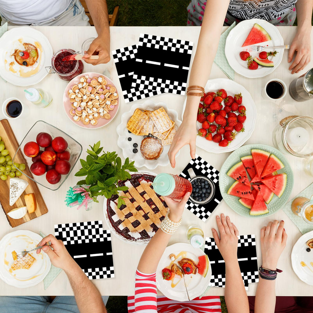 KFJBPB racetrack pattern napkins elevate themed gatherings