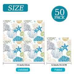 KFJBPB Seashell starfish print napkins brighten festive table settings.