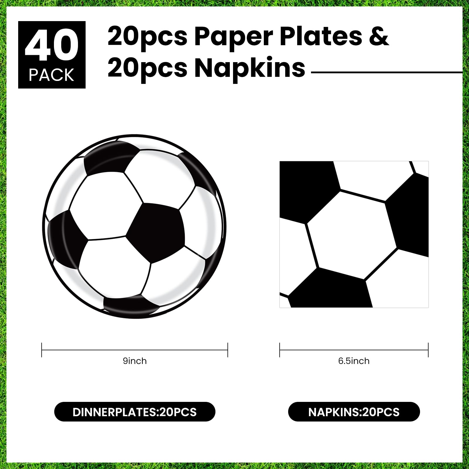 KFJBPB soccer napkins 9-inch for quick cleanups.