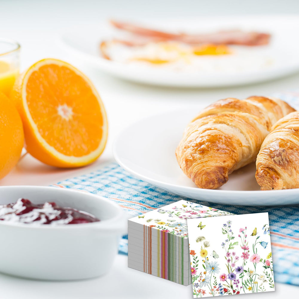 KFJBPB wildflower napkins folded 13x13 ready for stylish servings