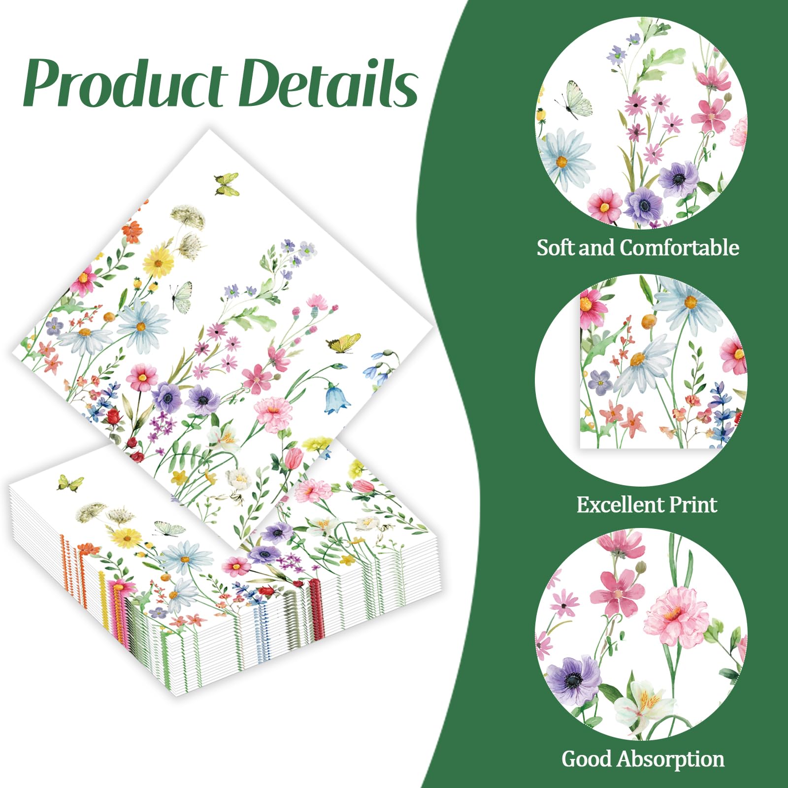 KFJBPB wildflower napkins on table add rustic charm to meals