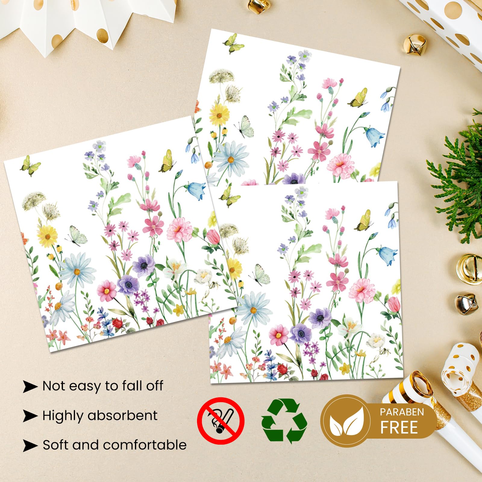 KFJBPB wildflower pattern prints enhancing event decor.