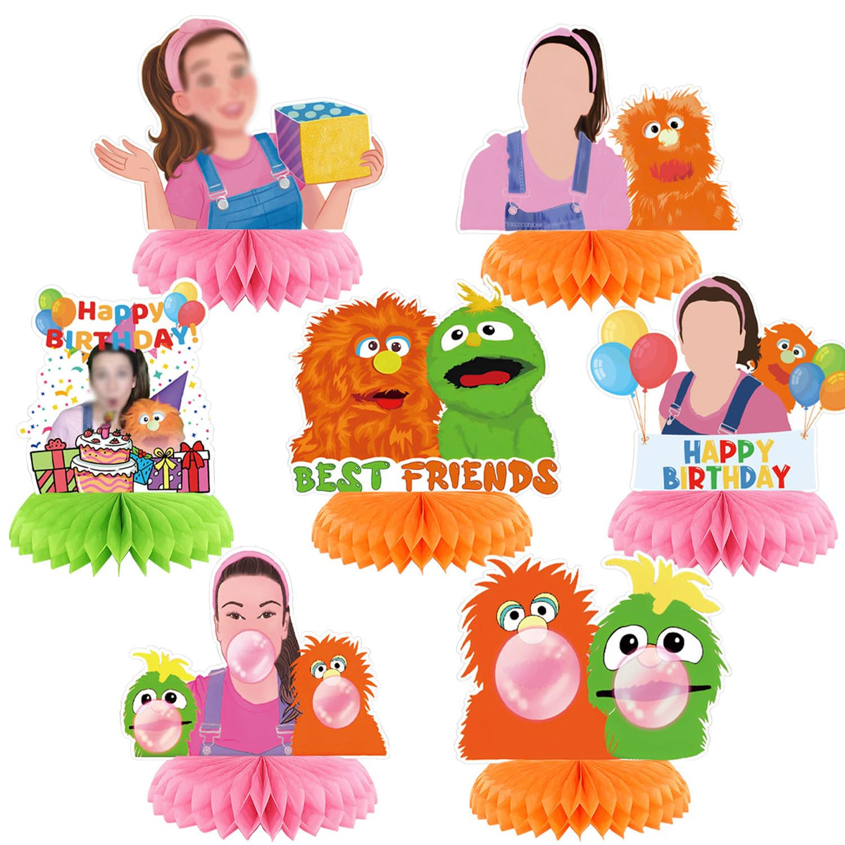 KGNZUIZIU Rachel Girls orange honeycomb centerpiece for vivid table decor