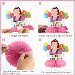 KGNZUIZIU Rachel Girls pink honeycomb centerpiece adds playful classroom vibe