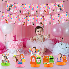 KGNZUIZIU Rachel Girls honeycomb toppers for fans party backdrop