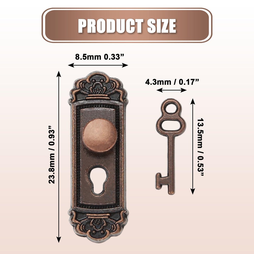 KH866 miniature door knob with key demonstrates authentic vintage charm.