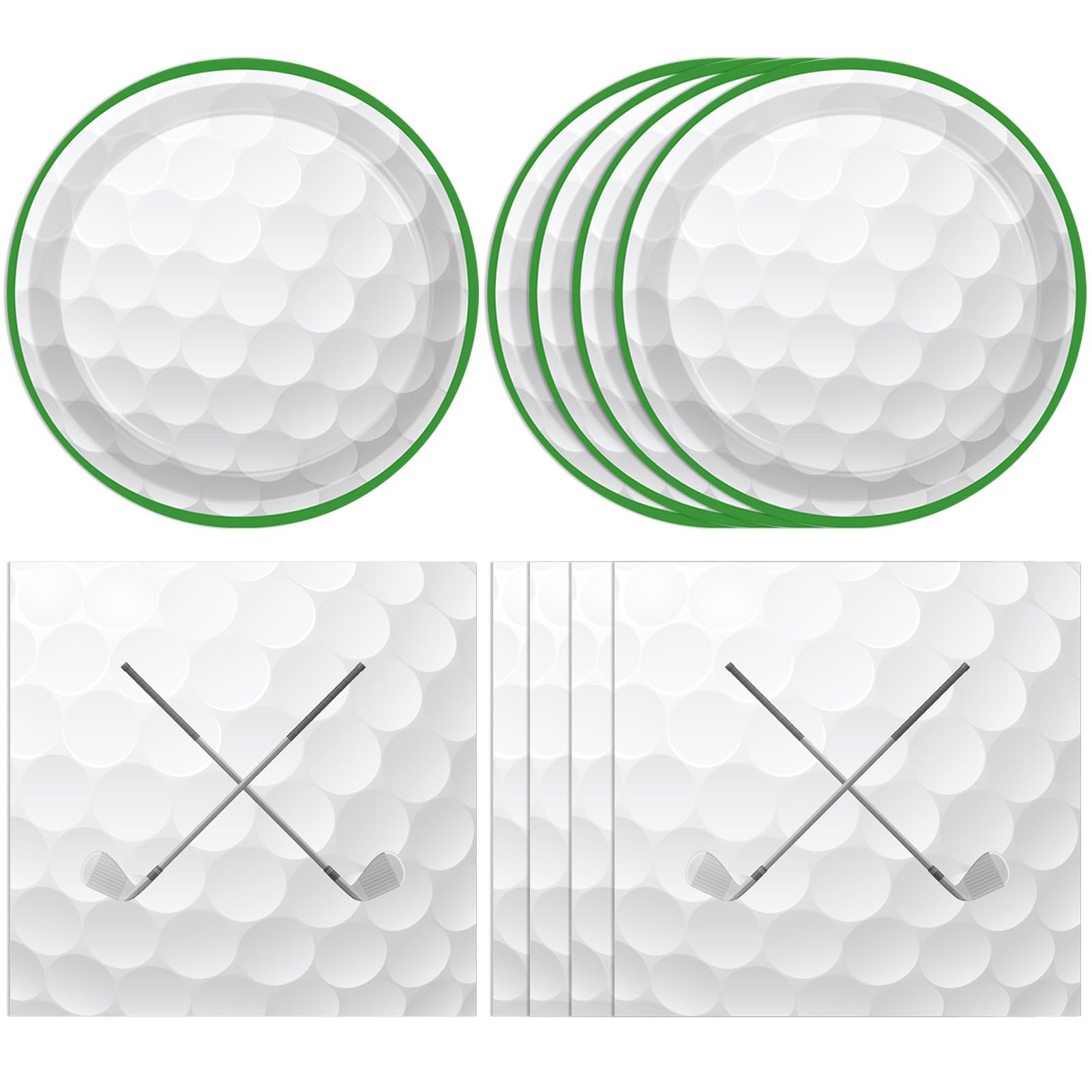 KHAIVI golf plates 7-inch, durable disposable dinnerware for quick cleanup at parties.
