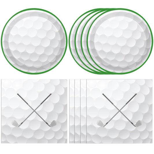 KHAIVI golf plates 7-inch, durable disposable dinnerware for quick cleanup at parties.