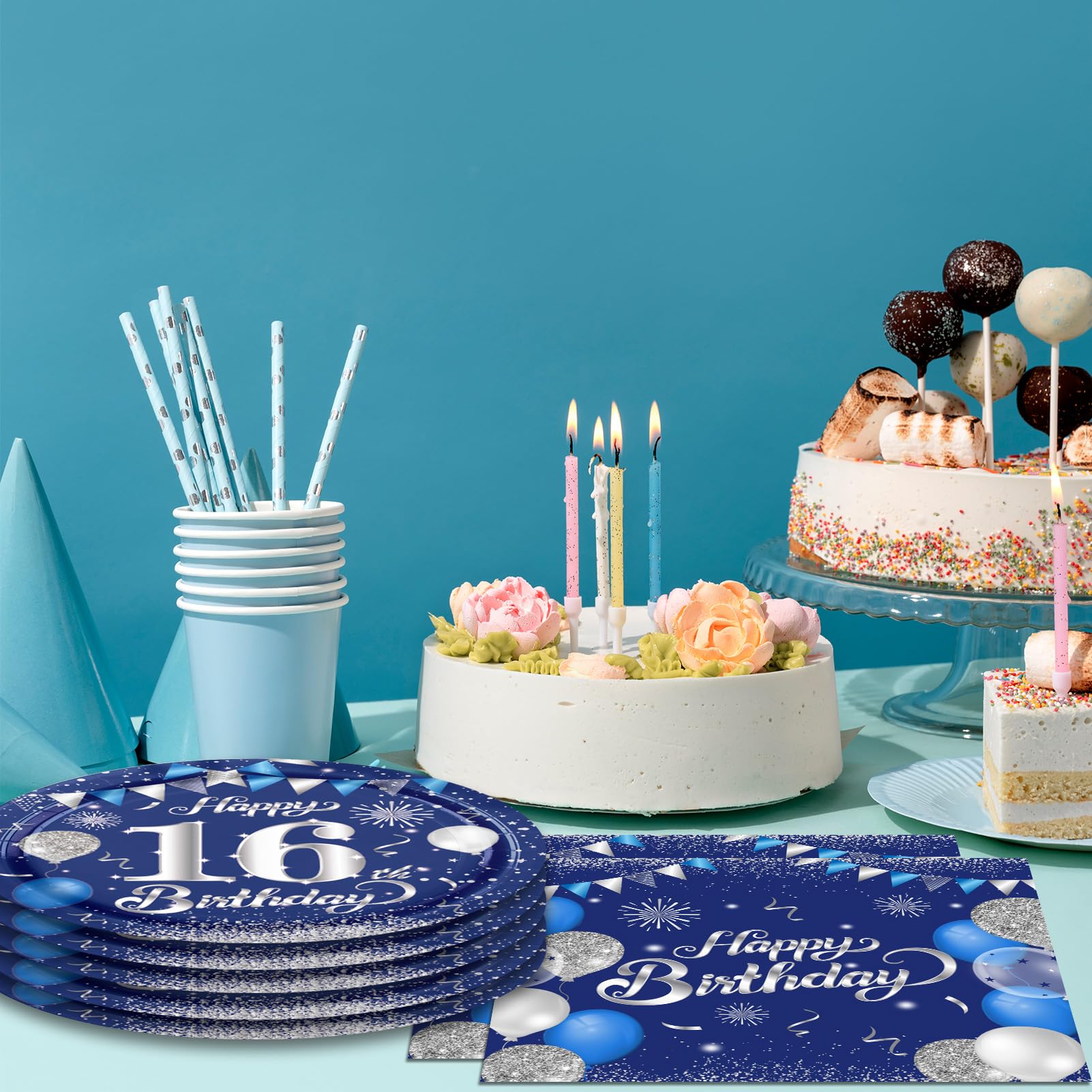 Blue-silver color palette on KHAIVI tableware enhances party photos