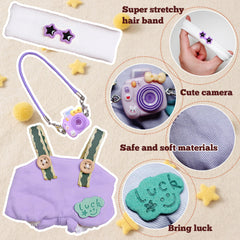 KHOXU 17cm doll clothes purple camera accessory for photo play