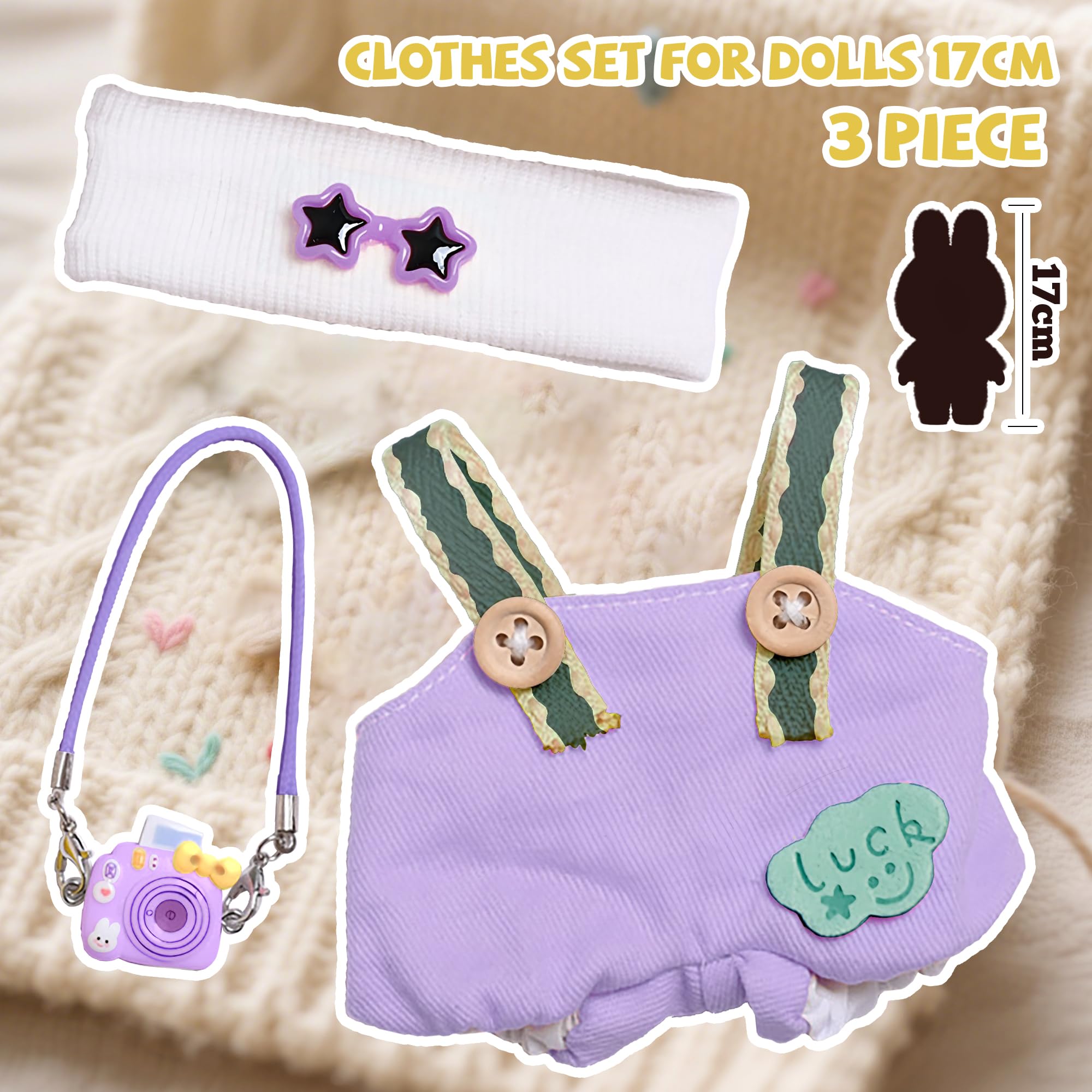 KHOXU 17cm doll clothes purple outfit ready for imaginative pretend play
