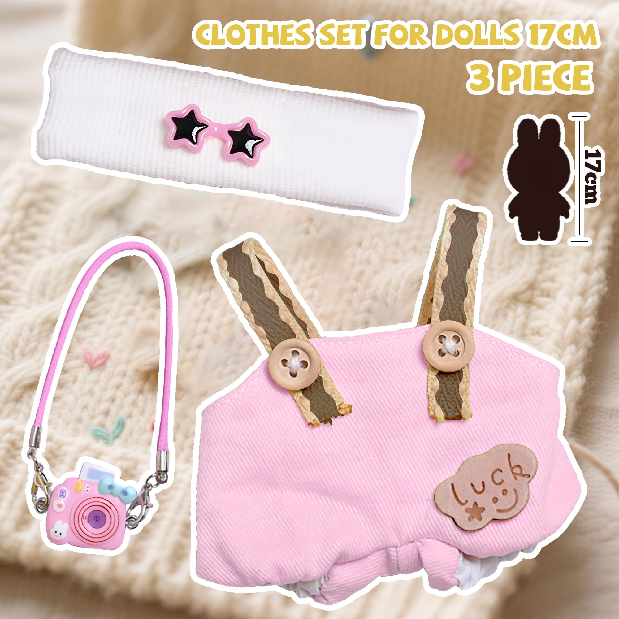 KHOXU 17cm pink doll outfit with easy slip-on design