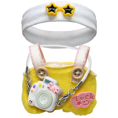 KHOXU 17cm doll clothes yellow hat and outfit ideal for stylish play and display.