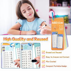 Kiadekoce Addition Flash Cards laminated surface withstands regular use.