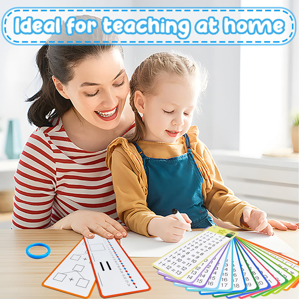 Kiadekoce Addition Flash Cards waterproof coating resists fading.