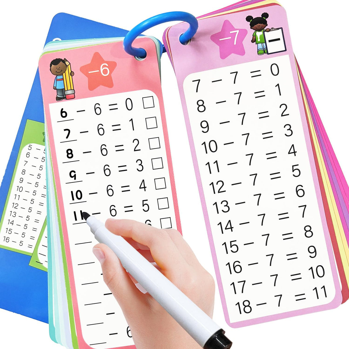 Kiadekoce subtraction flash cards 1-12 for self-paced practice and confidence building