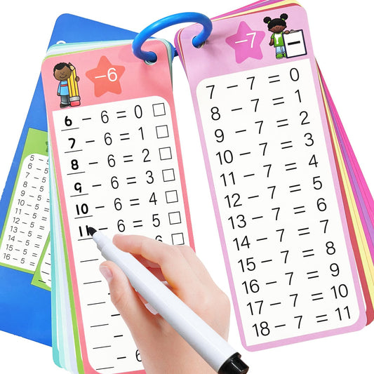 Kiadekoce subtraction flash cards 1-12 for self-paced practice and confidence building