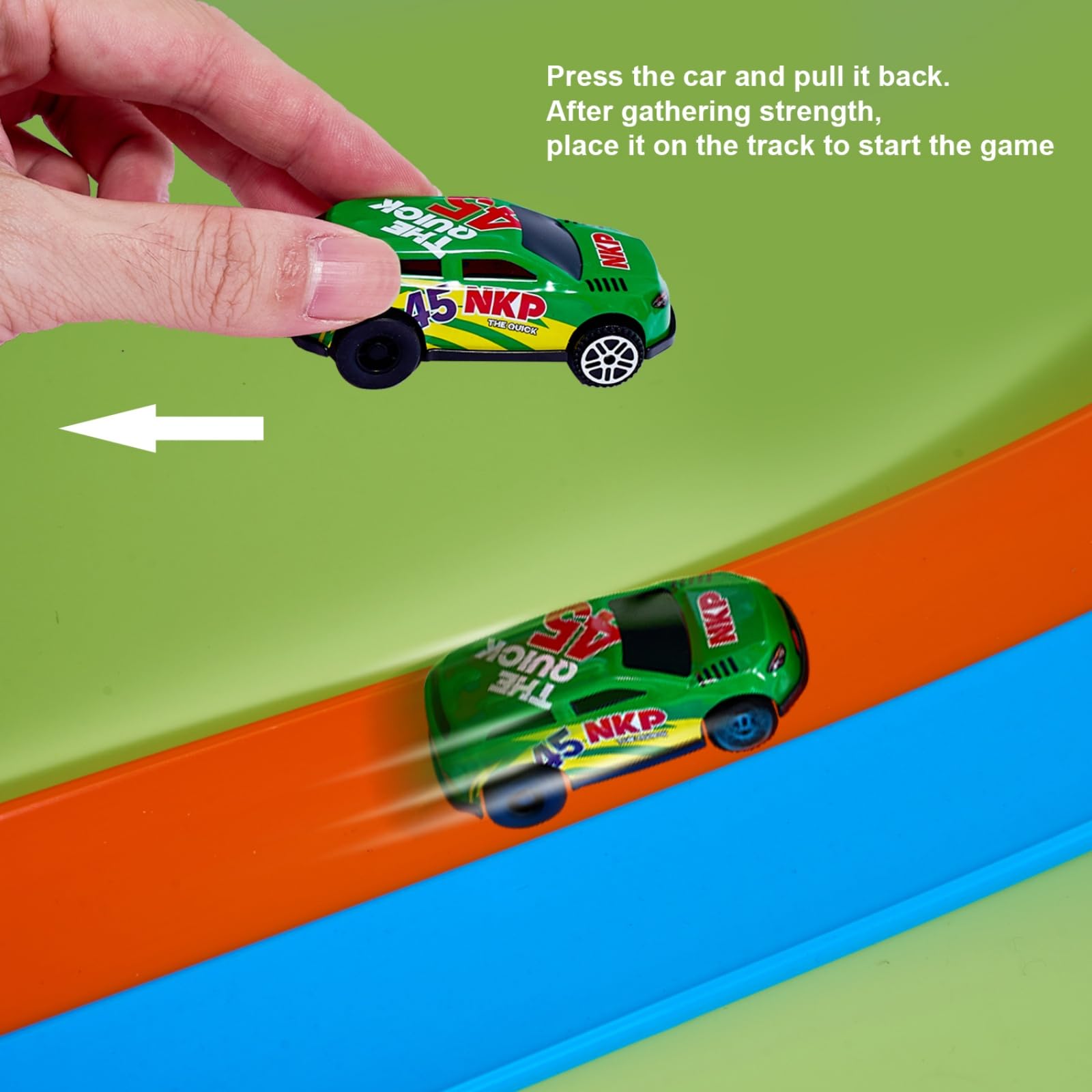 Kiapeak indoor-outdoor race track for versatile play anywhere.