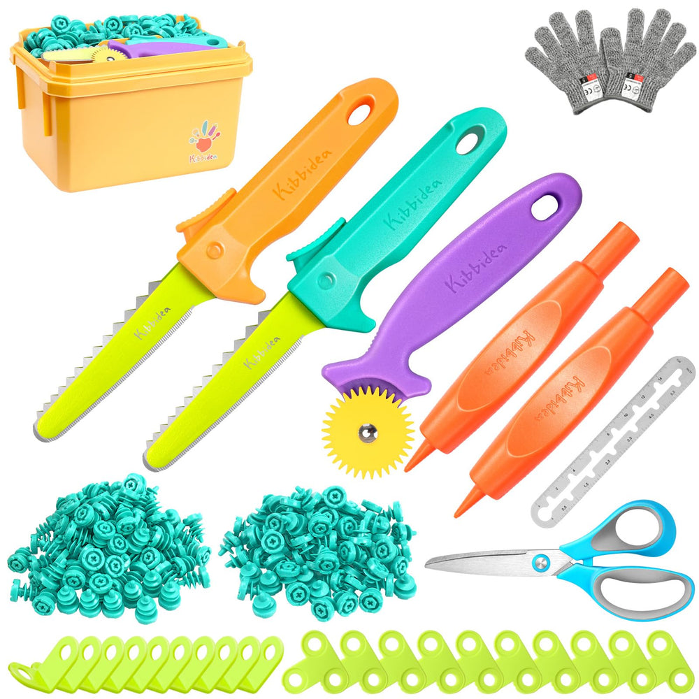 Kibbidea Cardboard Tools Kit 170 Pcs in use for imaginative construction projects