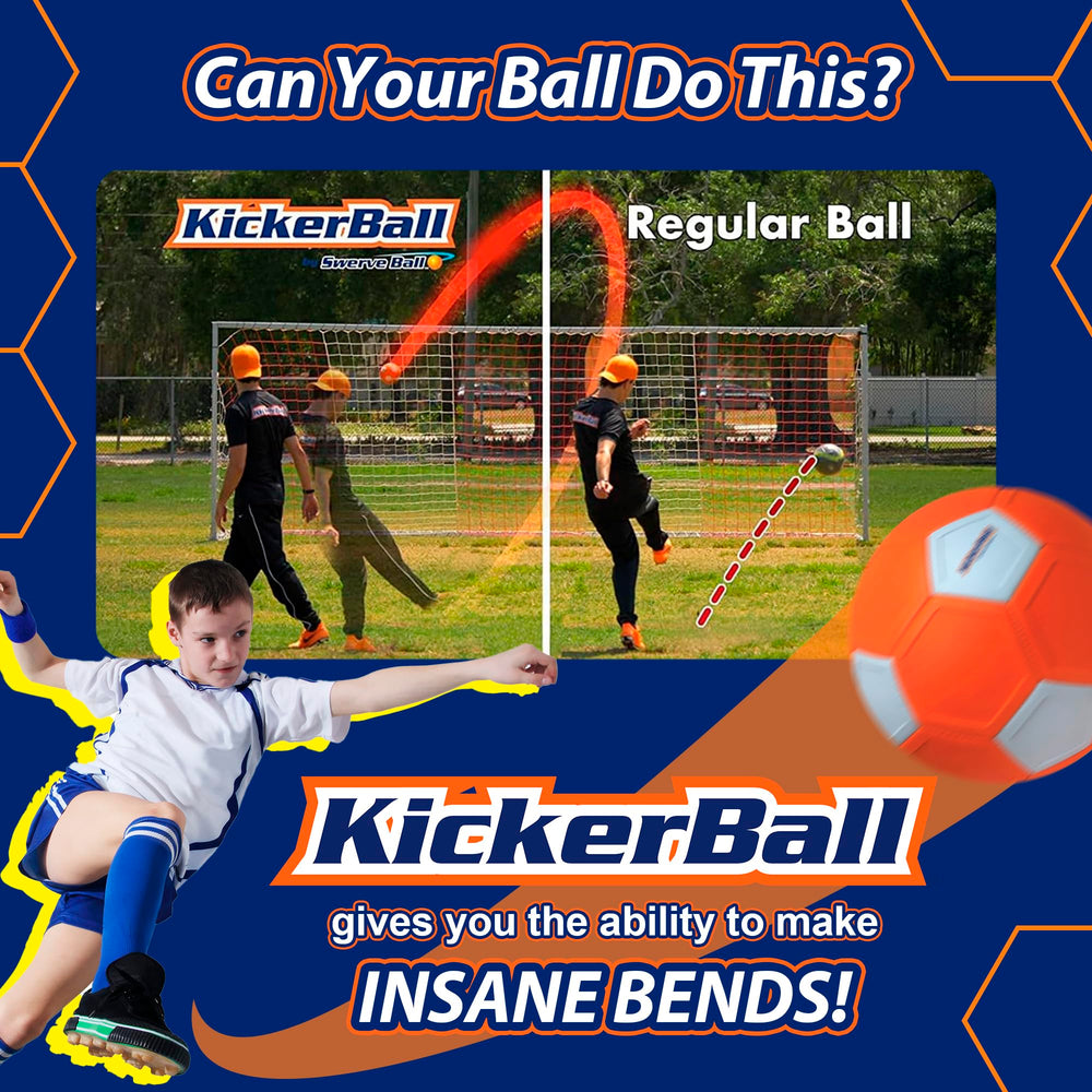 Kickerball aerodynamic ball design for stable flight.
