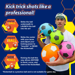 Kickerball aerodynamic-construction shows smoother trajectories for practice drills.