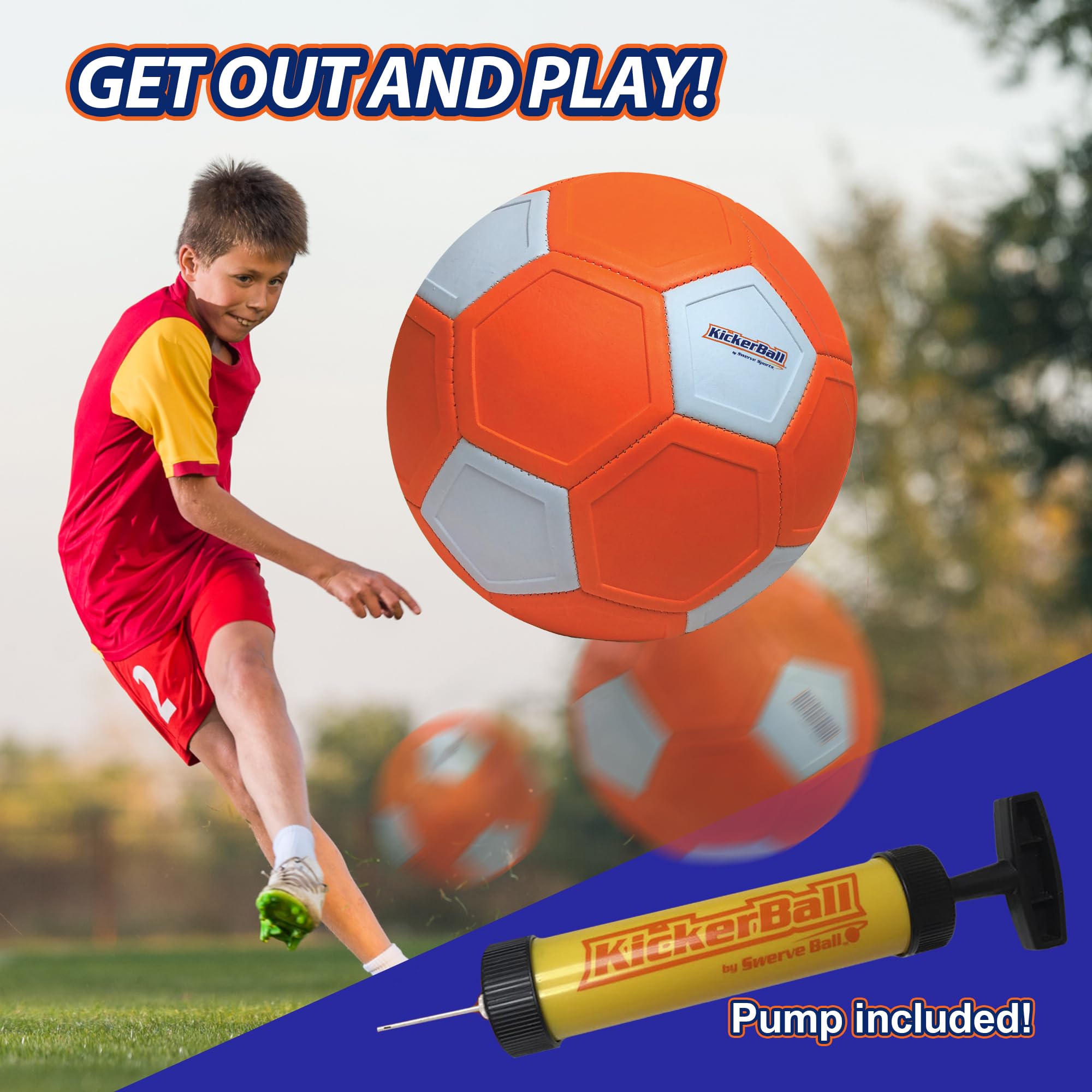 Kickerball durable weather play ball for grass or sand.
