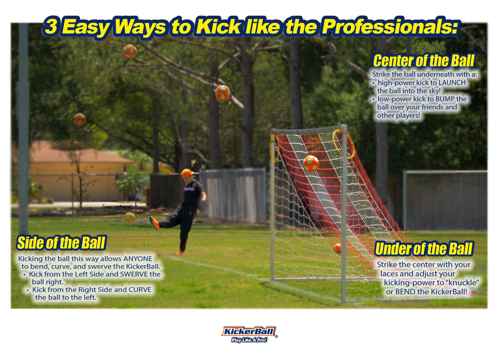 Kickerball included pump speeds up inflation for practice.