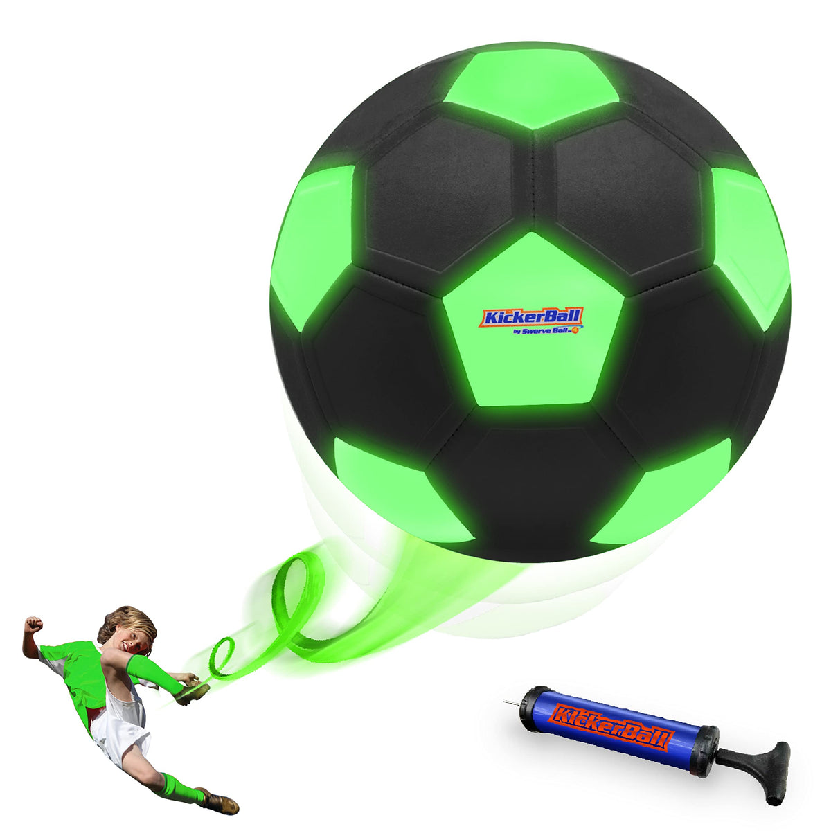 Kickerball Swerve and Curve ball front view for precise training at home.