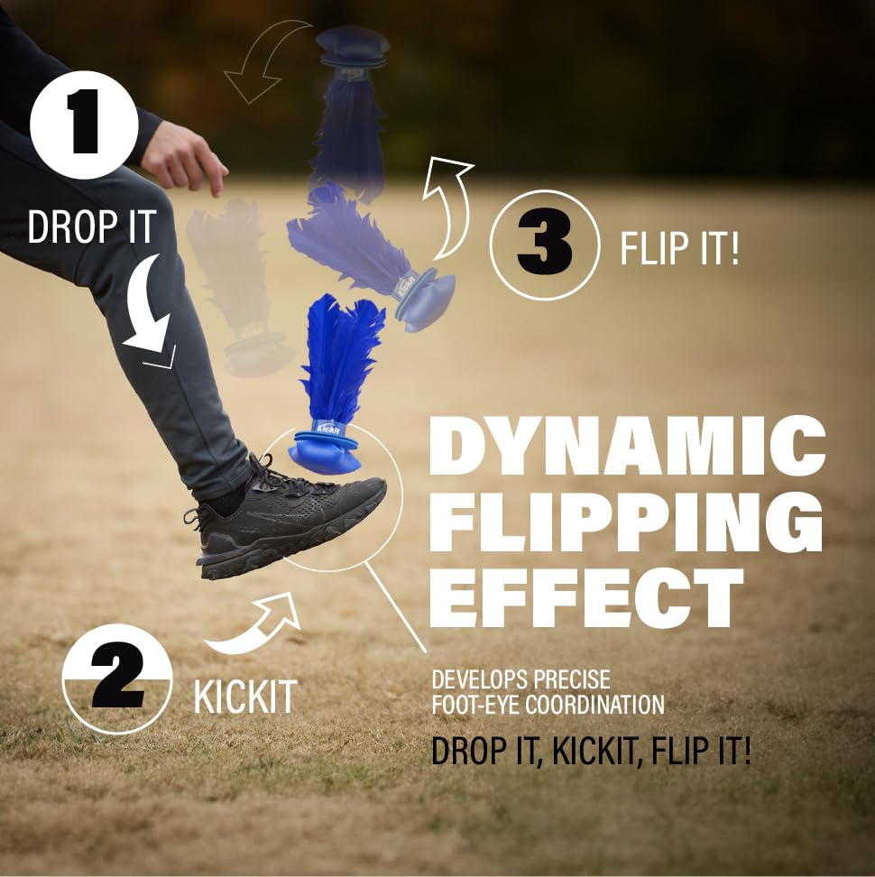 Kickit air-flight action demonstrates controlled flight for juggling practice.