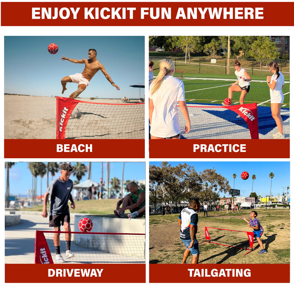 Kickit Soccer Tennis Beach play on sand with inflation-adjusted ball