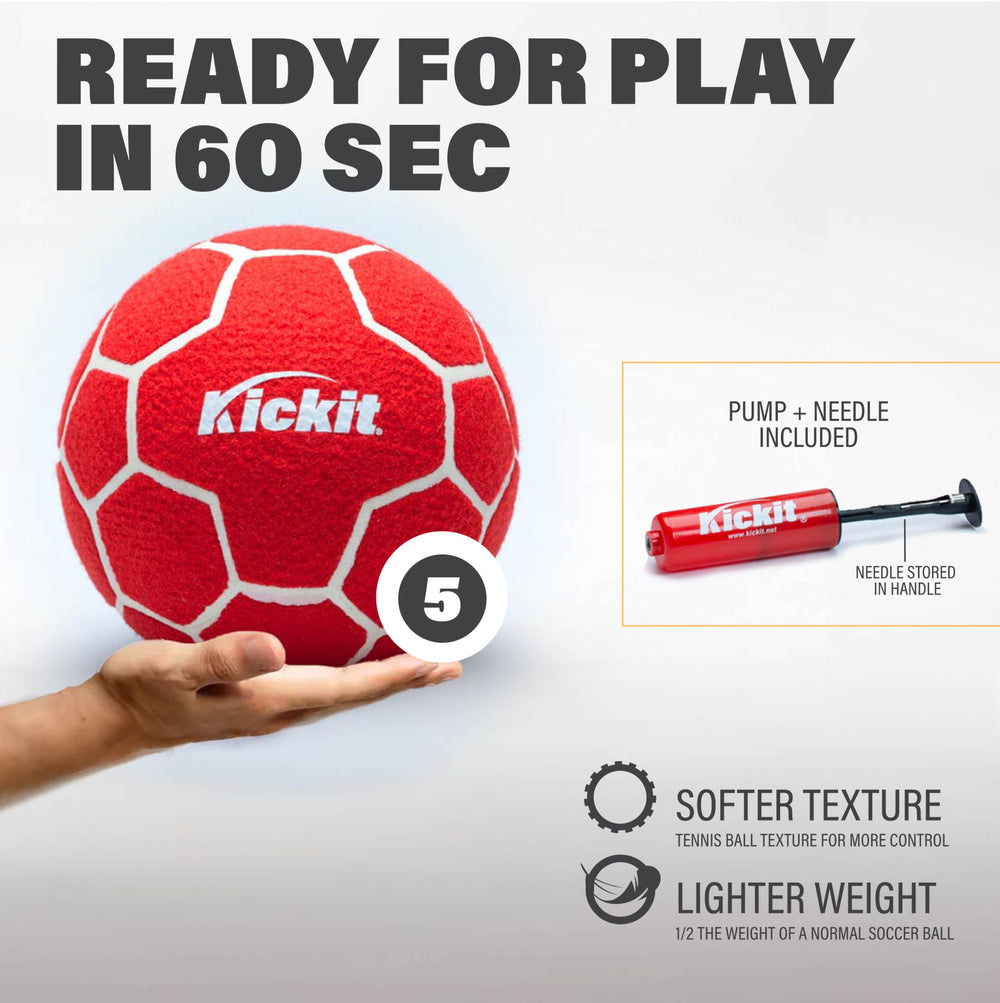 Kickit Soccer Tennis Inflation adjustment for different play surfaces