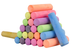 Outdoor play using chalk for hopscotch and color-filled games.