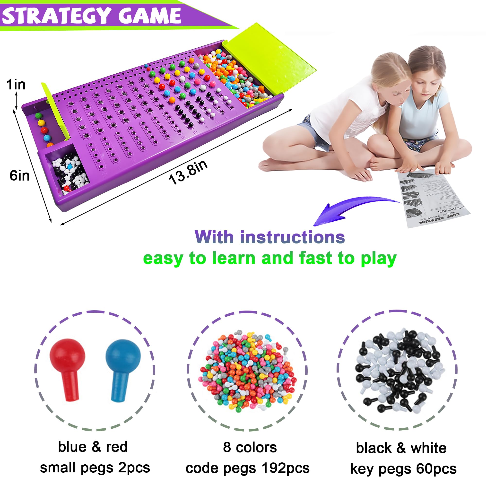 KIDAMI Code Breaker pieces laid out for logical codes puzzle