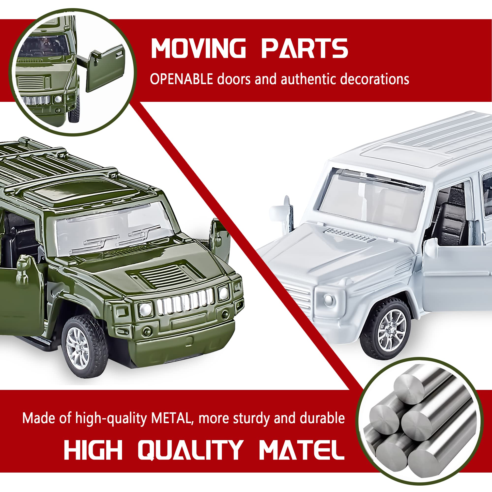 KIDAMI cars with openable doors for realistic pretend play