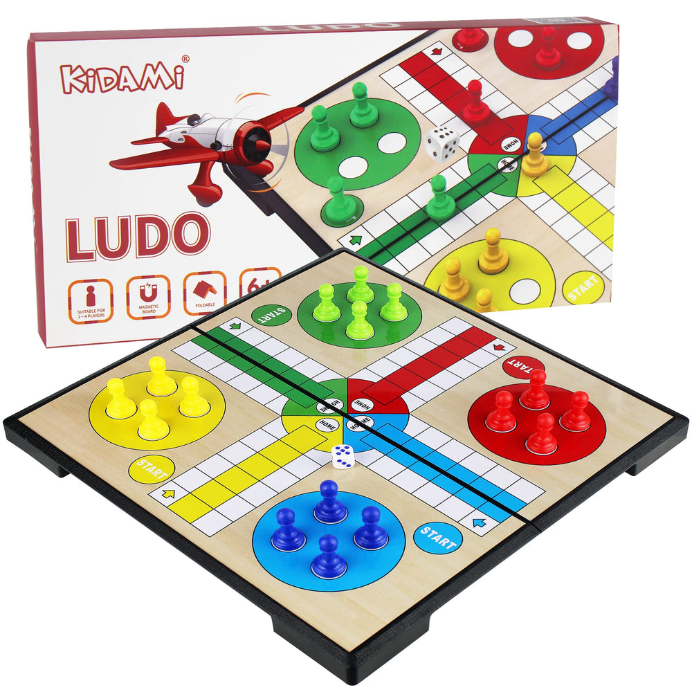 Kidami Ludo board magnetic surface for stable, precise moves during family play.