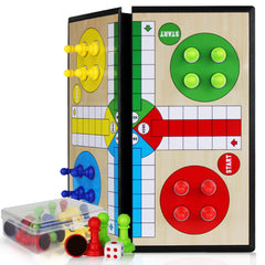 Kidami Ludo magnetic pieces neatly fit on the board during turns.