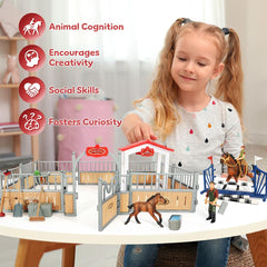 KIDBEST 17-inch stable provides a sturdy backdrop for long play sessions.