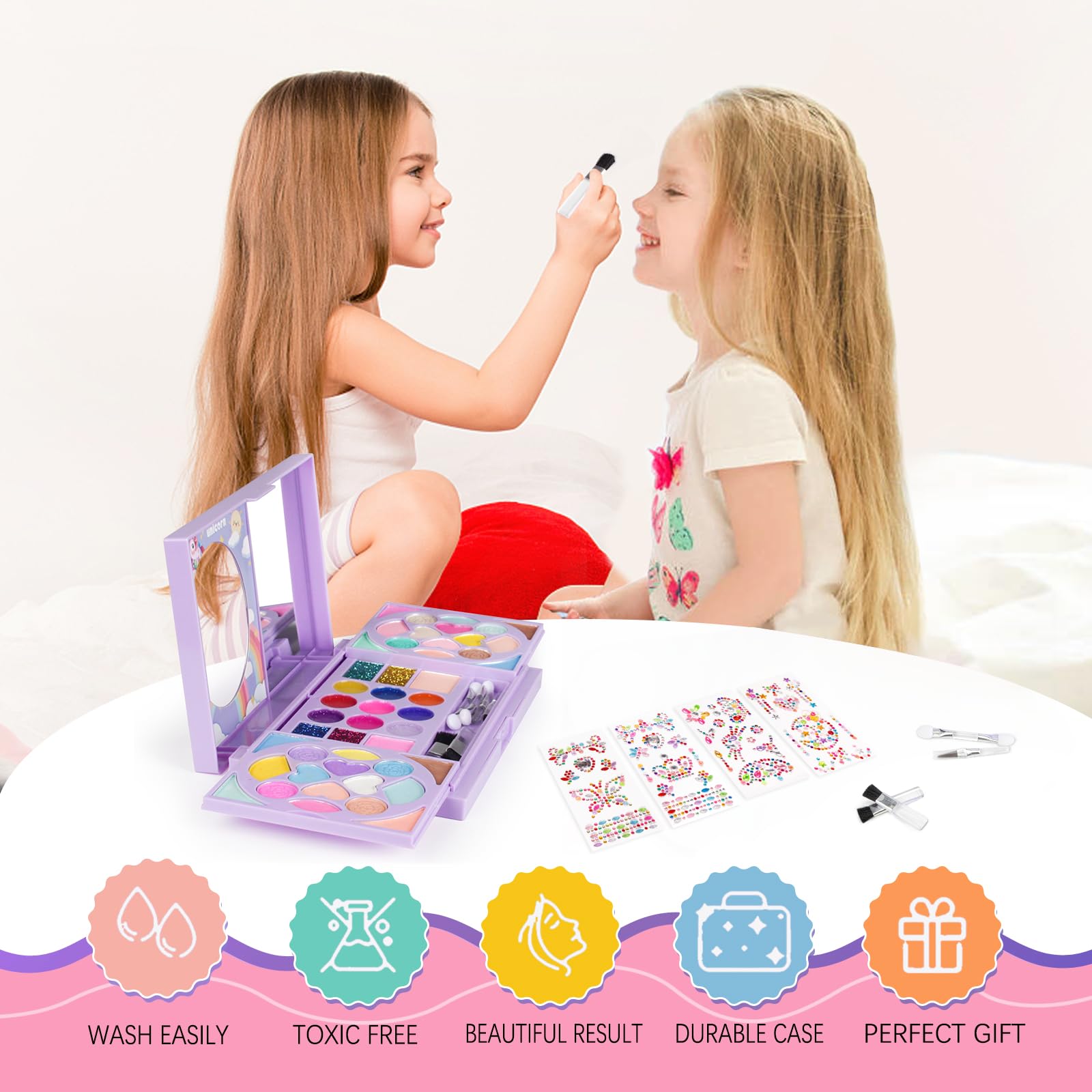 KIDCHEER lip glosses add glossy accents during imaginative makeovers.