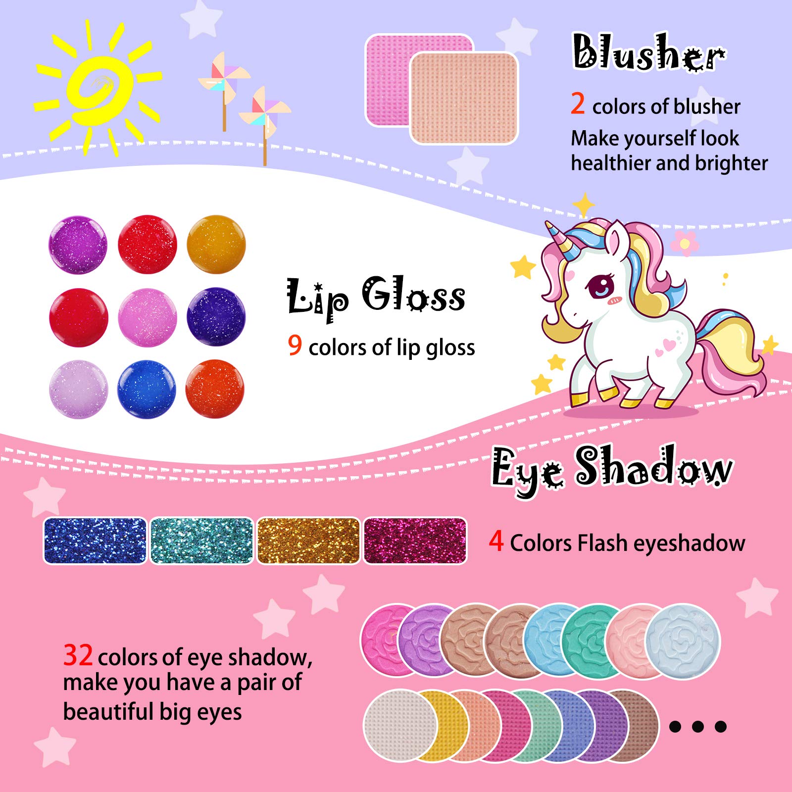KIDCHEER makeup case keeps everything organized for on-the-go dressing up.