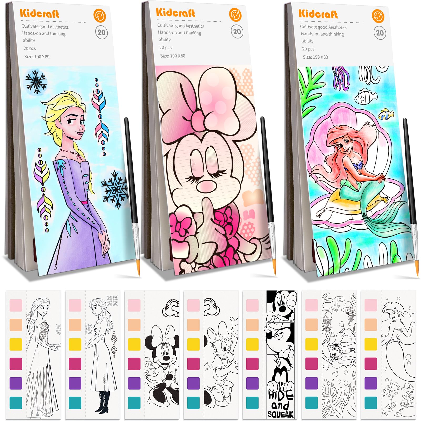 Kidcraft Paint with Water book cover shows bright artwork for mess-free fun.